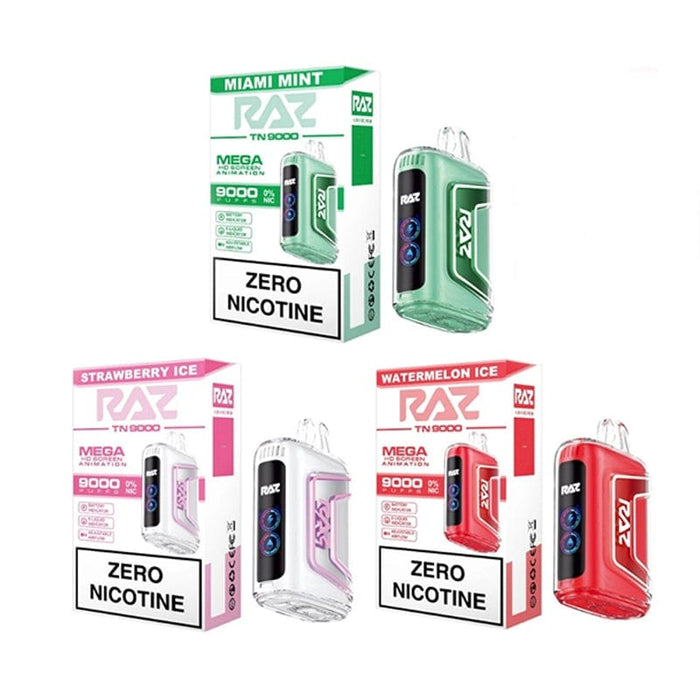 RAZ TN9000 Zero Nicotine Disposable Vape (0%, 9000 Puffs)